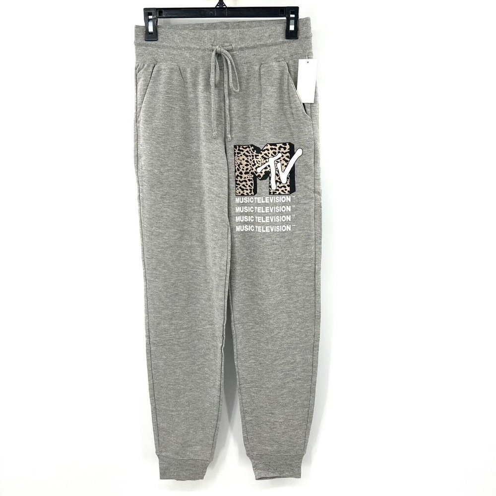 NWT MTV Music Television Gray Jogger Sweatpants Target Womens - Picture 1 of 7